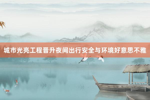 城市光亮工程晋升夜间出行安全与环境好意思不雅